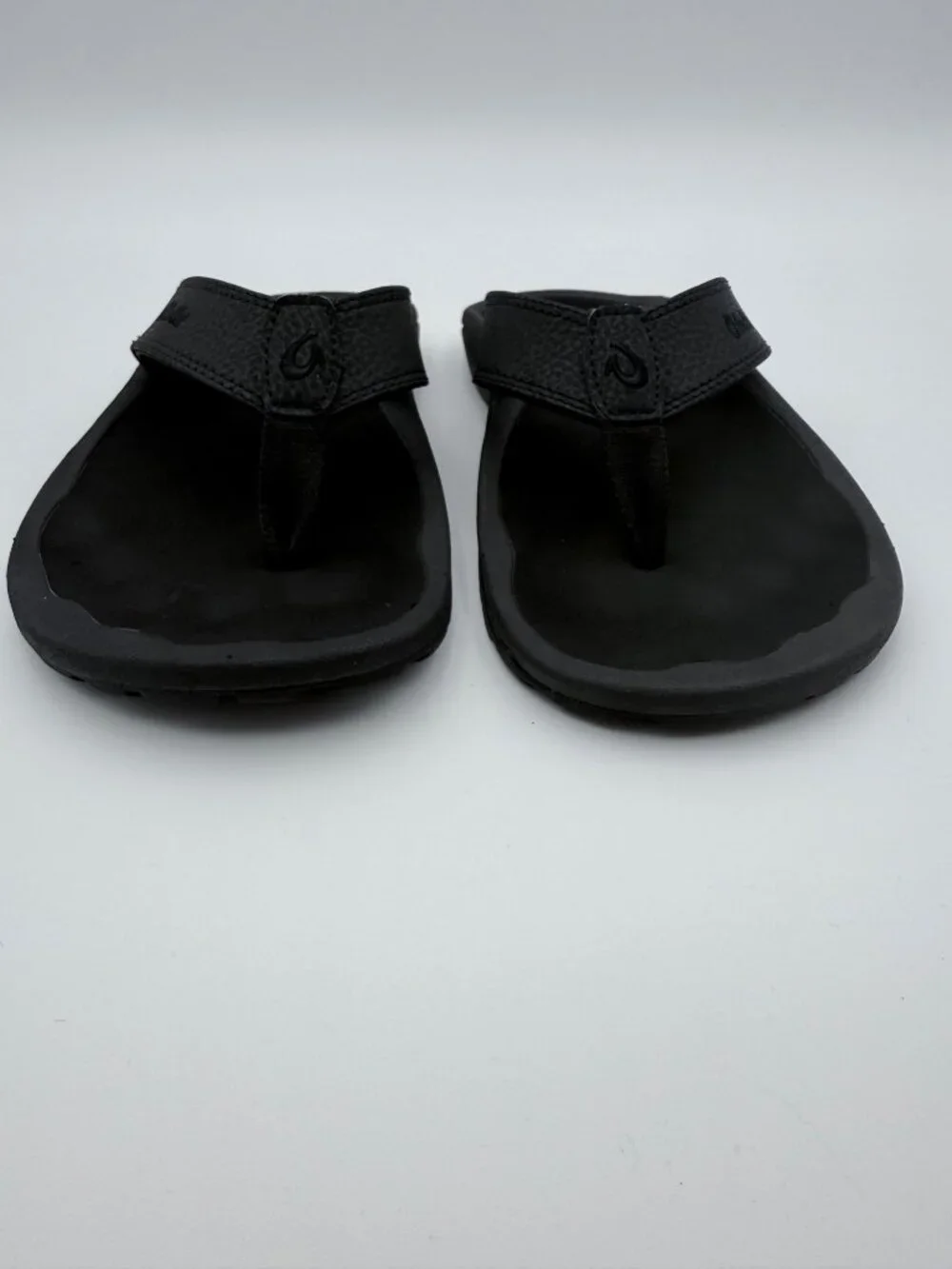 Olukai Mens Black Ohana Flip-Flops Comfort Arch Support Water-Resistant US 8/ EU